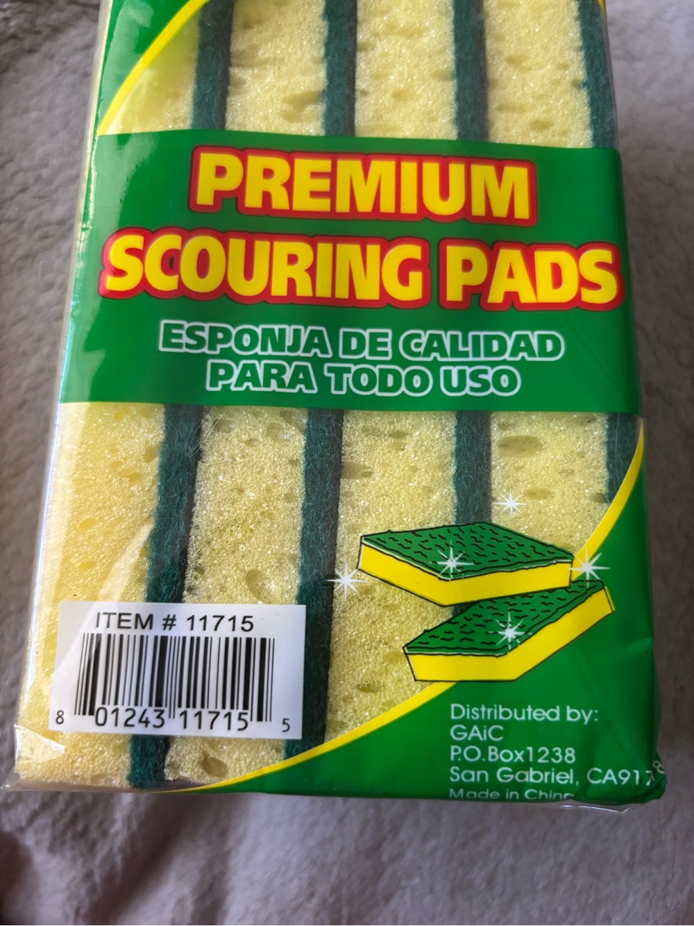 Premium Scouring Pads – Yellow/Green Sponge Scrub Pads